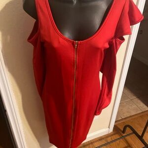 Red Dress w/off the shoulders
